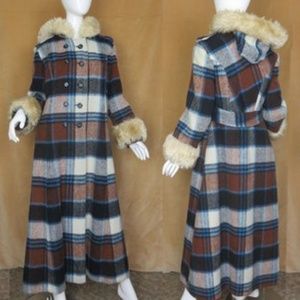 Long Plaid Coat, Double Breasted